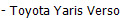 - Toyota Yaris Verso